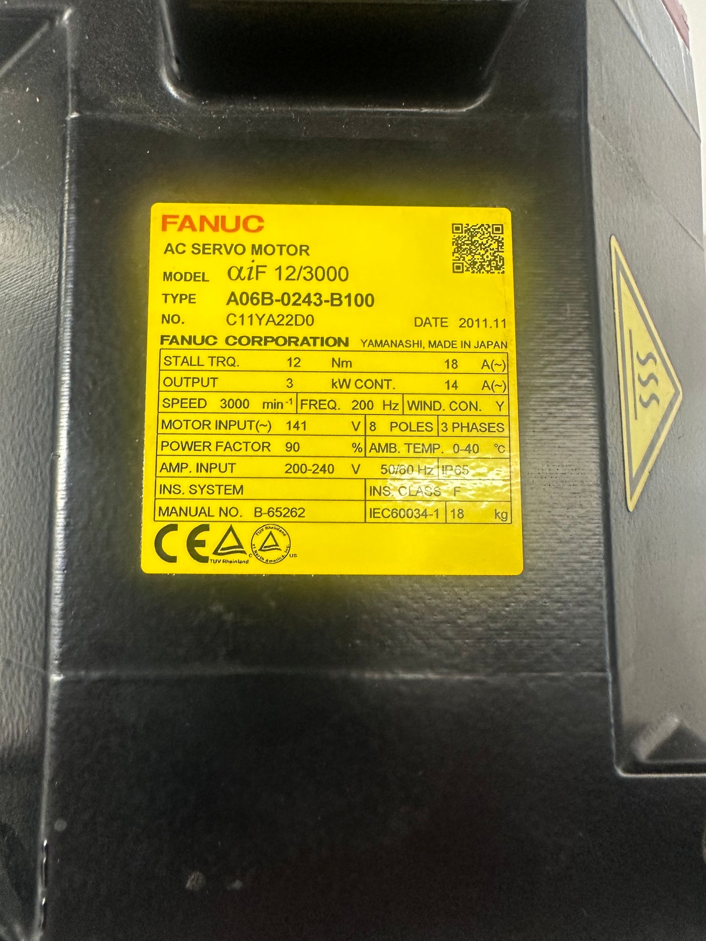 Fanuc AC Servo Motor A06B-0243-B100